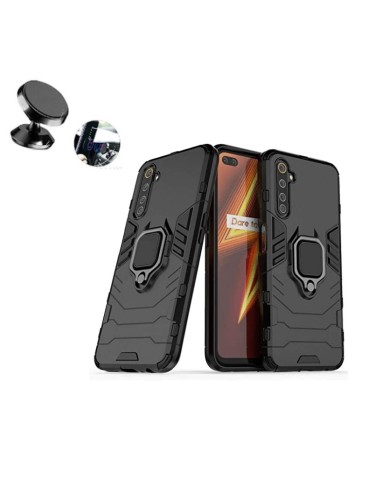 Kit Suporte Magnético de Carro + Capa 3X1 Military Defender para Realme 6 Pro