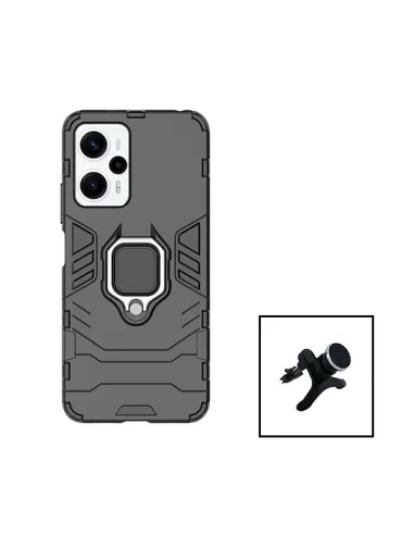 Kit Suporte Magnético Reforçado + Capa Military para Xiaomi Poco F5 - Preto