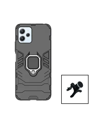 Kit Suporte Magnético Reforçado + Capa Military para Xiaomi Redmi 12 - Preto