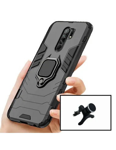 Kit Suporte Magnético Reforçado + Capa Military para Xiaomi Redmi 9