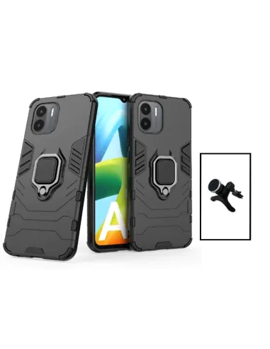 Kit Suporte Magnético Reforçado + Capa Military para Xiaomi Redmi A1+ - Preto