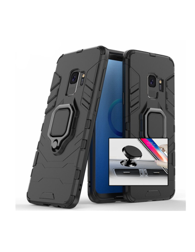 Kit Suporte Magnético de Carro + Capa 3X1 Military Defender para Samsung Galaxy S9