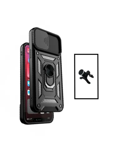 Kit Suporte Magnético Reforçado + Capa Magnetic Slide Window para Xiaomi Mi 11 Lite - Preto