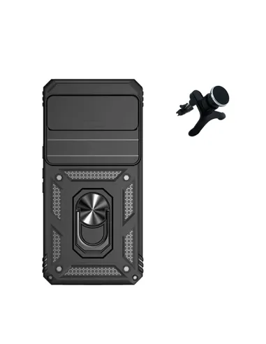 Kit Suporte Magnético Reforçado + Capa Magnetic Slide Window  para Google Pixel 8 Pro - Preto