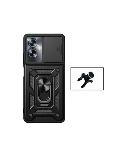 Kit Suporte Magnético Reforçado + Capa Magnetic Slide Window  para Oppo A79 5G - Preto