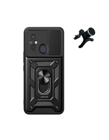 Kit Suporte Magnético Reforçado + Capa Magnetic Slide Window  para Xiaomi Redmi 11A - Preto