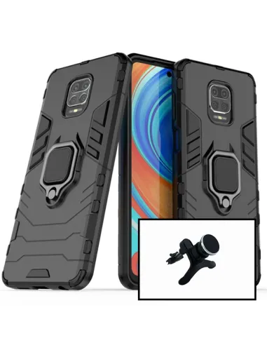 Kit Suporte Magnético Reforçado + Capa Military  Defender 3x1 Anti-Impacto para Xiaomi Redmi Note 9 Pro