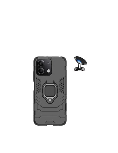 Kit Suporte Magnético de Carro + Capa 3X1 Military Defender Phonecare para Xiaomi Redmi Note 13 - Preto