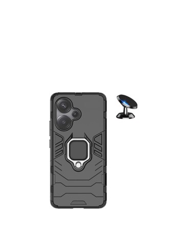Kit Suporte Magnético de Carro + Capa 3X1 Military Defender Phonecare para Xiaomi Redmi Note 13 Pro + Plus - Preto