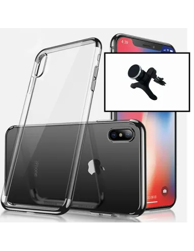 Kit Suporte Magnético Reforçado + Capa SlimArmor para iPhone X / XS - Preto