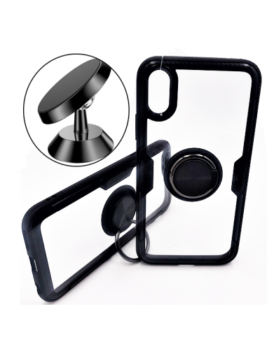 Kit Suporte Magnético de Carro + capa case 3X1 Clear Armor para iPhone X / XS