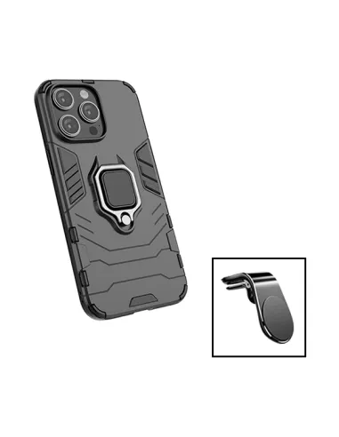 Kit Suporte Magnético L + Capa Military para Apple iPhone 15 Plus - Preto