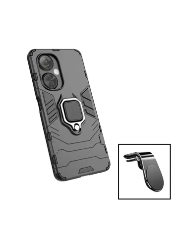 Kit Suporte Magnético L + Capa Military para OnePlus Nord CE 3 Lite - Preto