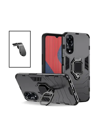 Kit Suporte Magnético L + Capa Military para Oppo A58 - Preto