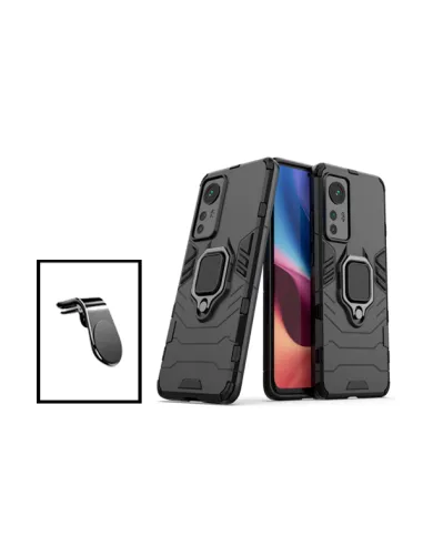 Kit Suporte Magnético L + Capa Military para Xiaomi 12 Lite - Preto