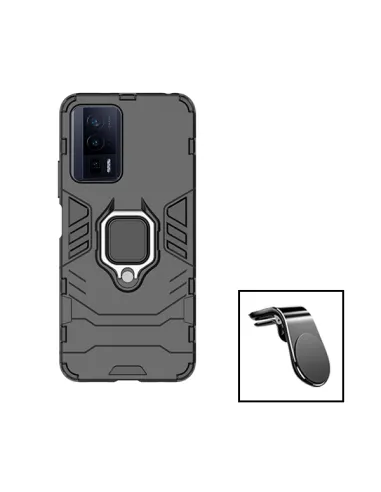 Kit Suporte Magnético L + Capa Military para Xiaomi Poco F5 Pro - Preto