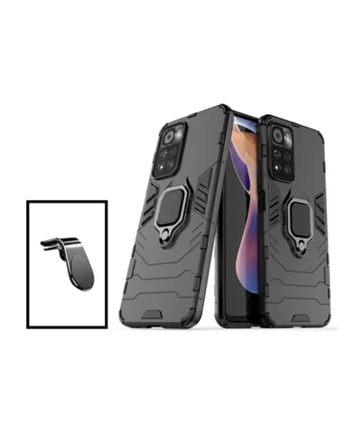 Kit Suporte Magnético L + Capa Military para Xiaomi Poco X4 NFC - Preto