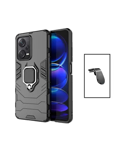 Kit Suporte Magnético L + Capa Military para Xiaomi Poco X5 - Preto