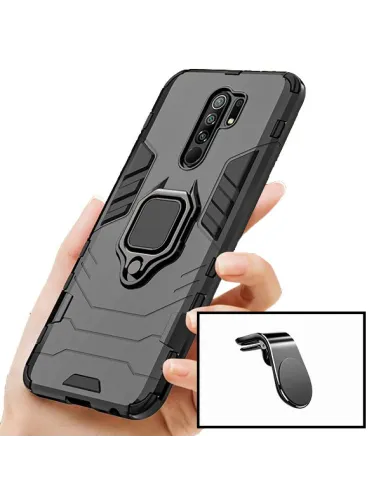 Kit Suporte Magnético L + Capa Military para Xiaomi Redmi 9 Prime