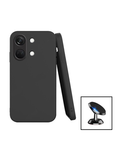 Kit Suporte Magnético de Carro + Capa Silicone Líquido para onePlus Nord 3 - Preto