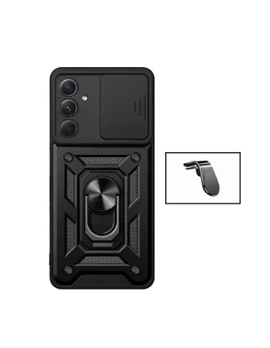 Kit Suporte Magnético L + Capa Magnetic Slide Window  para Samsung Galaxy A35 5G - Preto