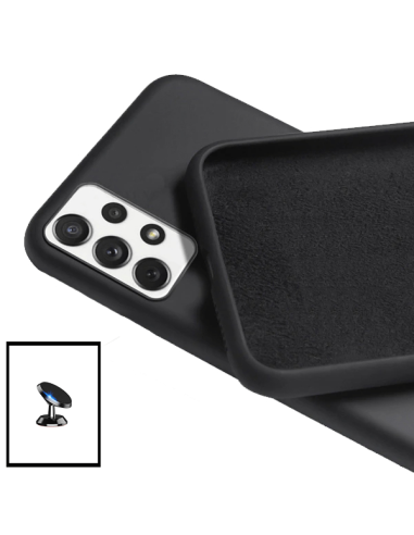 Kit Suporte Magnético de Carro + Capa Silicone Líquido para Samsung Galaxy M32 5G