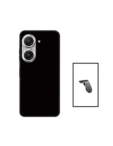 Kit Suporte Magnético L + Capa Silicone Líquido para Asus Zenfone 9 - Preto