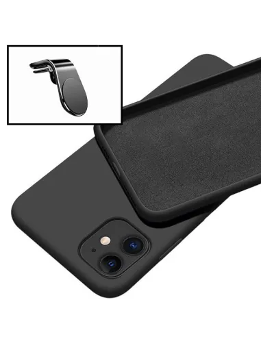 Kit Suporte Magnético L + Capa Silicone Líquido para iPhone 12