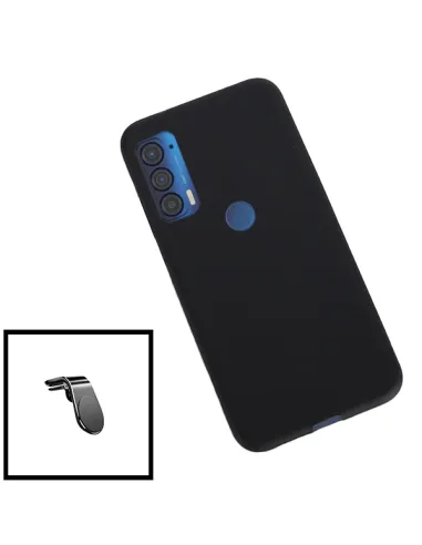 Kit Suporte Magnético L + Capa Silicone Líquido para Motorola Edge (2021)