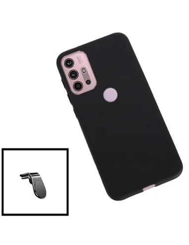 Kit Suporte Magnético L + Capa Silicone Líquido para Motorola Moto G30