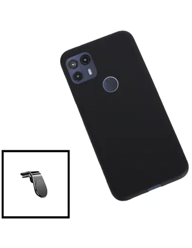 Kit Suporte Magnético L + Capa Silicone Líquido para Motorola Moto G50 5G