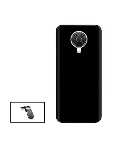 Kit Suporte Magnético L + Capa Silicone Líquido para Nokia G20 - Preto