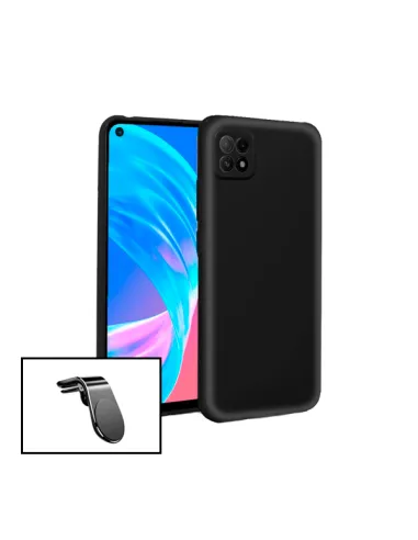 Kit Suporte Magnético L + Capa Silicone Líquido para Oppo A73 5G