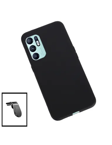 Kit Suporte Magnético L + Capa Silicone Líquido para Oppo Reno6