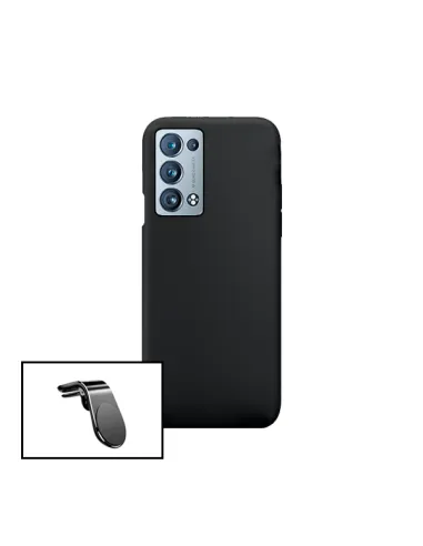 Kit Suporte Magnético L + Capa Silicone Líquido para Oppo Reno6 Pro+ 5G