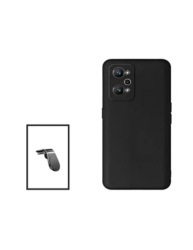 Kit Suporte Magnético L + Capa Silicone Líquido para Realme Gt Neo2 - Preto