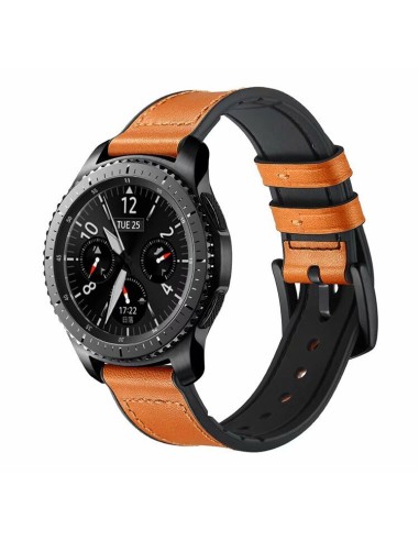 Bracelete Premium SiliconLeather Phonecare para Oppo Watch X - Castanho / Preto