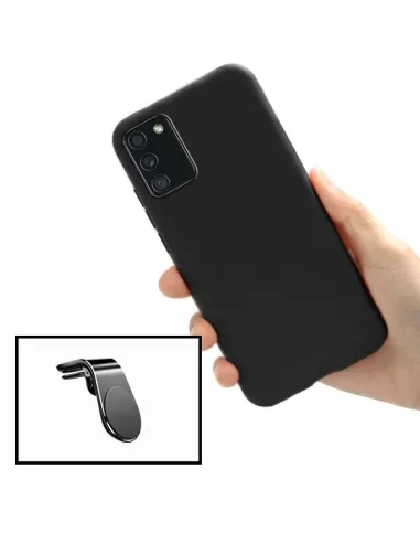 Kit Suporte Magnético L + Capa Silicone Líquido para Samsung Galaxy A02s