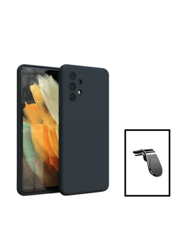 Kit Suporte Magnético L + Capa Silicone Líquido para Samsung Galaxy A13 - Preto