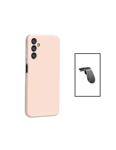 Kit Suporte Magnético L + Capa Silicone Líquido para Samsung Galaxy A14 - Rosa