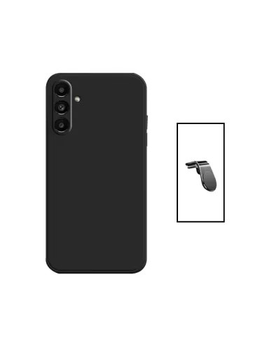 Kit Suporte Magnético L + Capa Silicone Líquido para Samsung Galaxy A14 5G - Preto