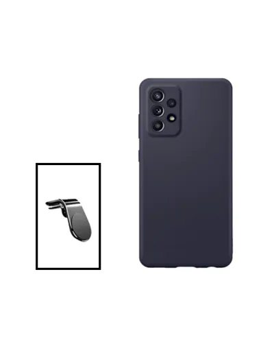 Kit Suporte Magnético L + Capa Silicone Líquido para Samsung Galaxy A23 5G - Preto