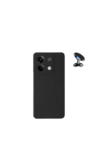 Kit Suporte Magnético de Carro + Capa Silicone Líquido Phonecare para Xiaomi Redmi Note 13 Pro - Preto