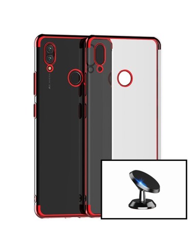 Kit Suporte Magnético de Carro + Capa SlimArmor para Huawei P30 Lite - Vermelho