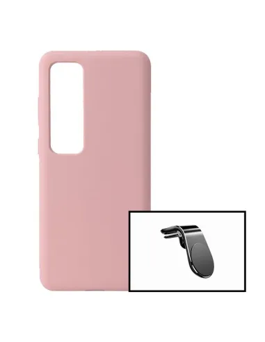 Kit Suporte Magnético L + Capa Silicone Líquido para Xiaomi Mi 10T Pro 5G - Rosa