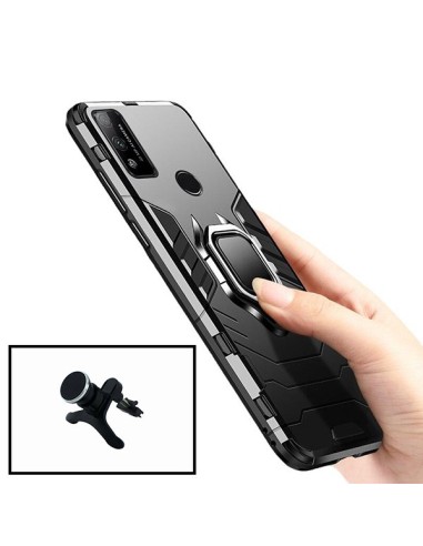 Kit Suporte Magnético de Carro Reforçado + Capa 3X1 Military Defender para Huawei P40 Lite 5G