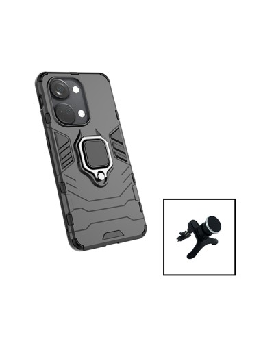 Kit Suporte Magnético de Carro Reforçado + Capa 3X1 Military Defender para onePlus Ace 2V - Preto