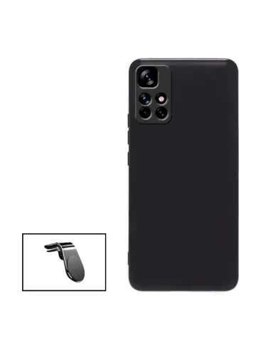 Kit Suporte Magnético L + Capa Silicone Líquido para Xiaomi Poco M4 Pro