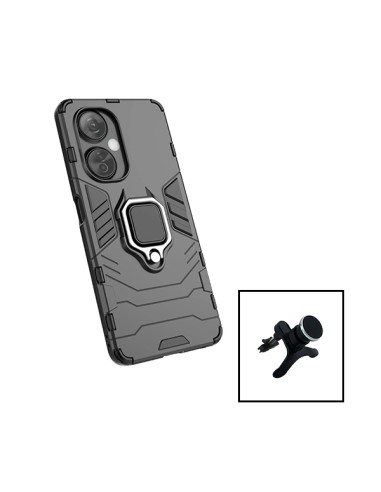 Kit Suporte Magnético de Carro Reforçado + Capa 3X1 Military Defender para Oppo K11X - Preto