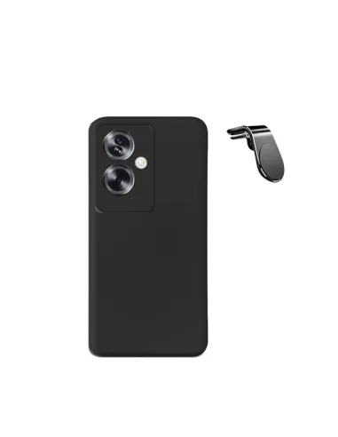 Kit Suporte Magnético L + Capa Silicone Líquido  para Oppo A79 5G - Preto